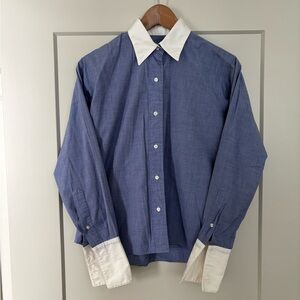 Women’s Brooks Brothers button up with White Collar and Cuffs